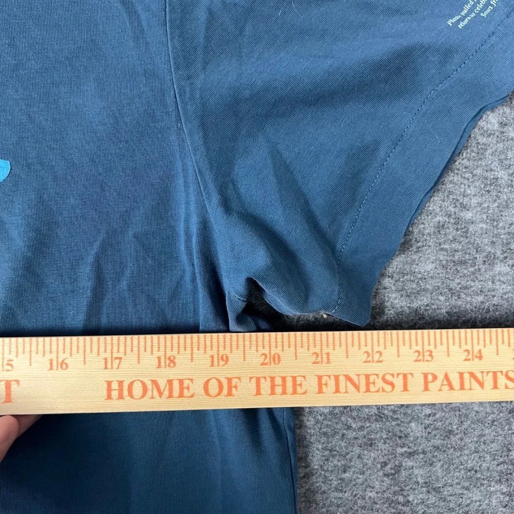 The North Face Graphic Tee Mens XL Blue Floral Logo Himalayan Lightweight